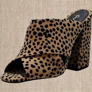 Animal print heeled sandals